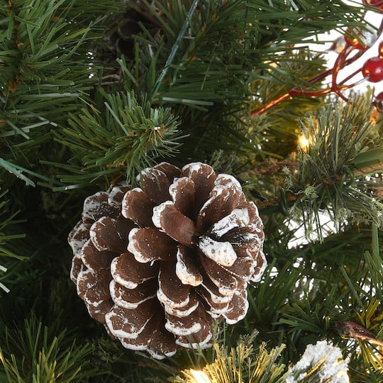 3ft. Pre-Lit Meadow Basin Artificial Christmas Tree in Tall Planter, Warm White LED Lights